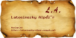 Latosinszky Alpár névjegykártya